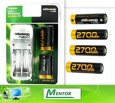 ladowarka Whitenergy+aku4x2700+logo